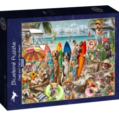 Bluebird - Legpuzzel - Honden En Katten Op Het Strand - 2000 stukjes