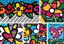 Bluebird - Legpuzzel - Romero Britto - Collage: Hearts and Flowers - 1500 stukjes