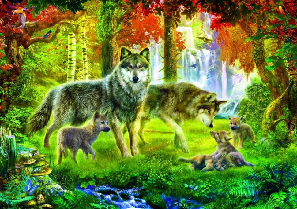 Bluebird - Legpuzzel - Summer Wolf Family - 1000 stukjes