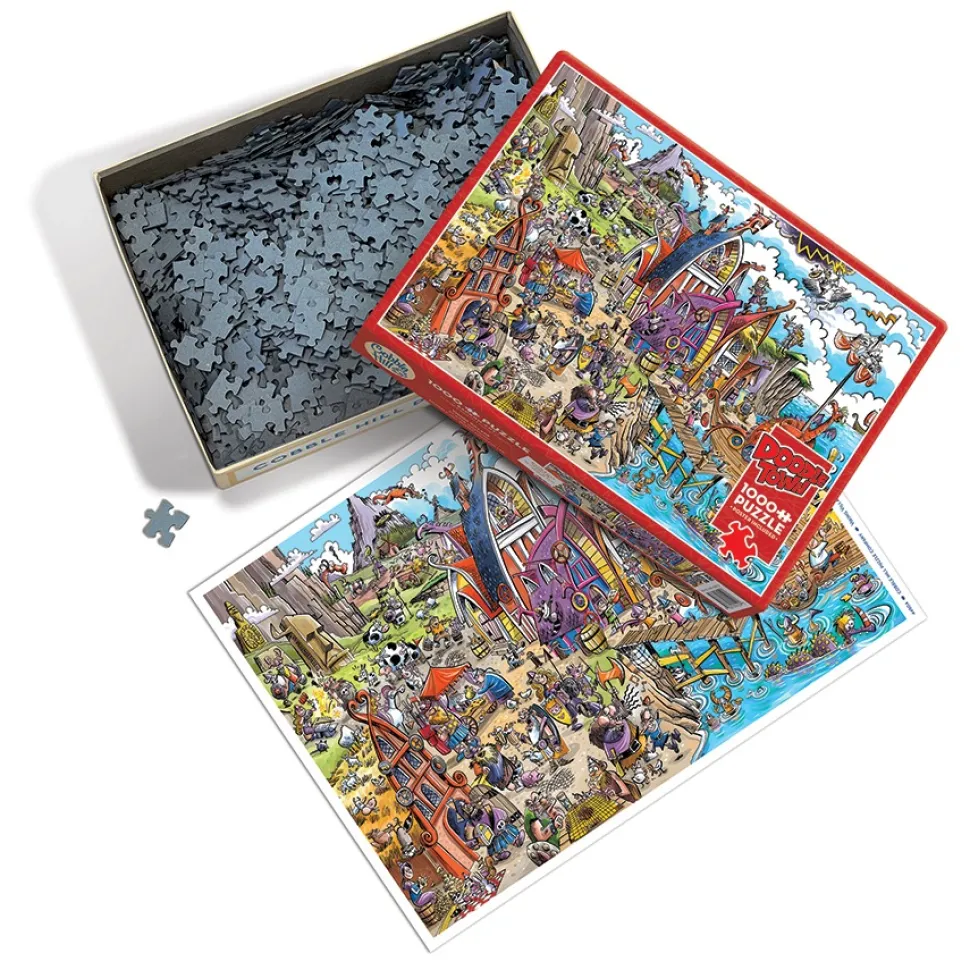 Cobble Hill - Legpuzzel - Doodle Town - Viking Village - 1000 stukjes
