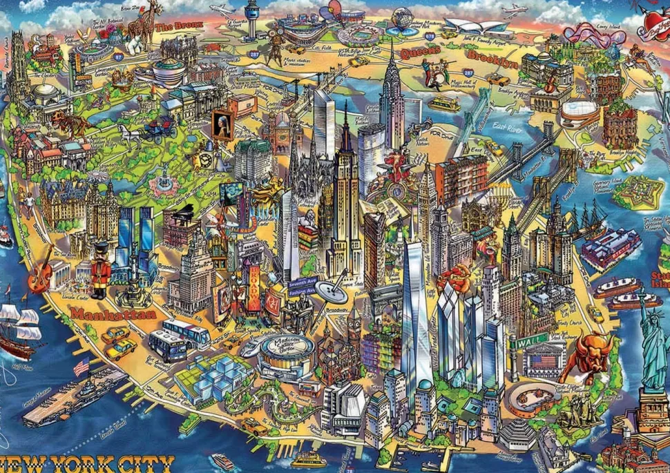 Educa - Legpuzzel - Kaart van New York - 500 stukjes