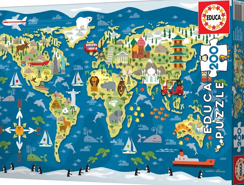 Educa - Legpuzzel - Mapa Mundi - 200 stukjes