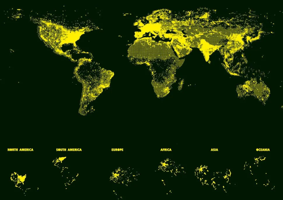 Educa - Legpuzzel - Neon, World Map - 1000 stukjes