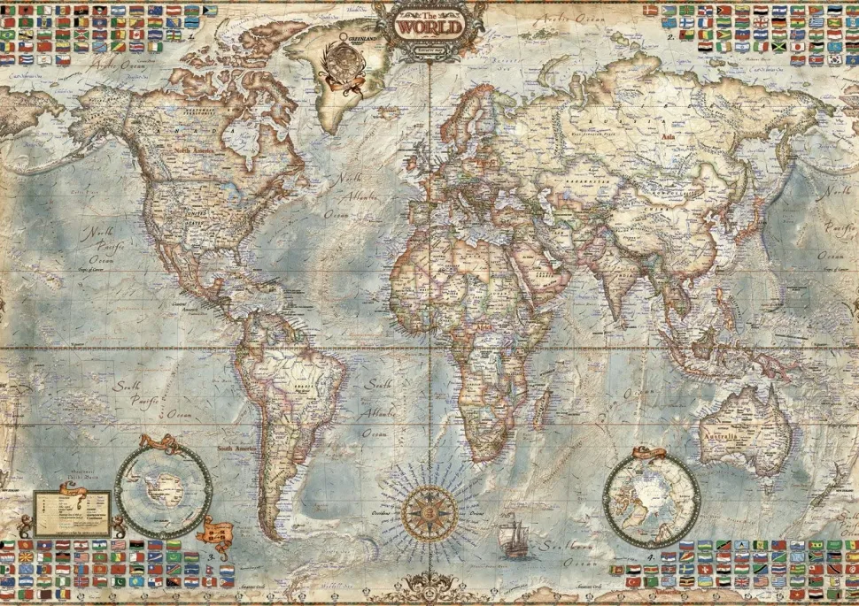 Educa - Legpuzzel - Politieke Wereldkaart - 1500 stukjes