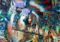 Enjoy - Legpuzzel - Indiaanse Prinses met Wolf - 1000 stukjes
