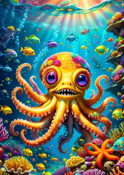 Enjoy - Legpuzzel - Schattige Octopus - 1000 stukjes