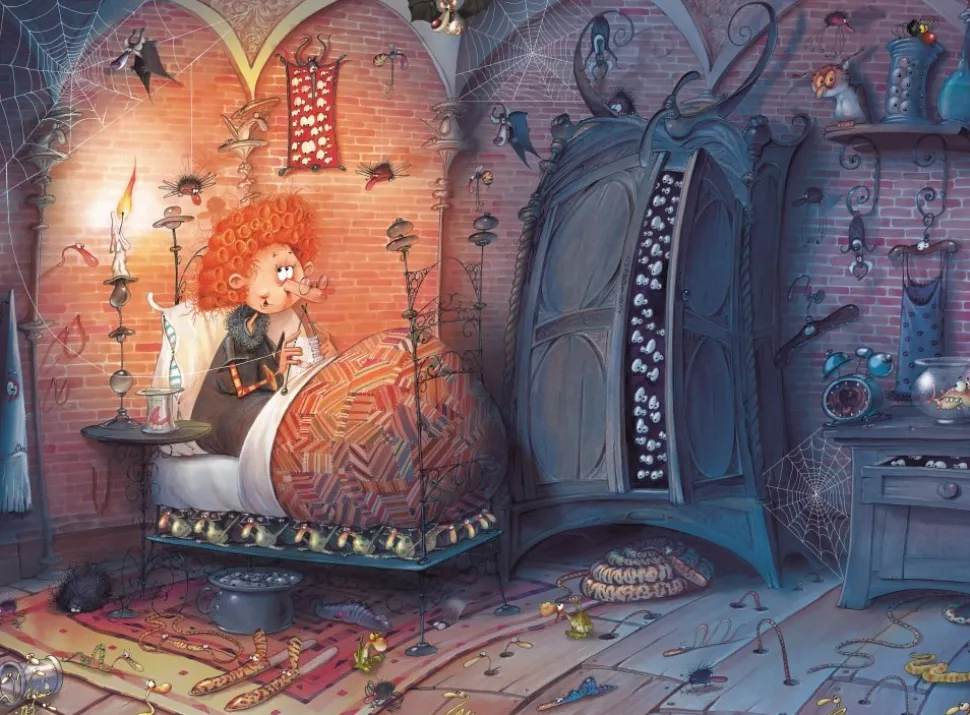 Grafika - Legpuzzel - François Ruyer - Heks in Bed - 2000 stukjes