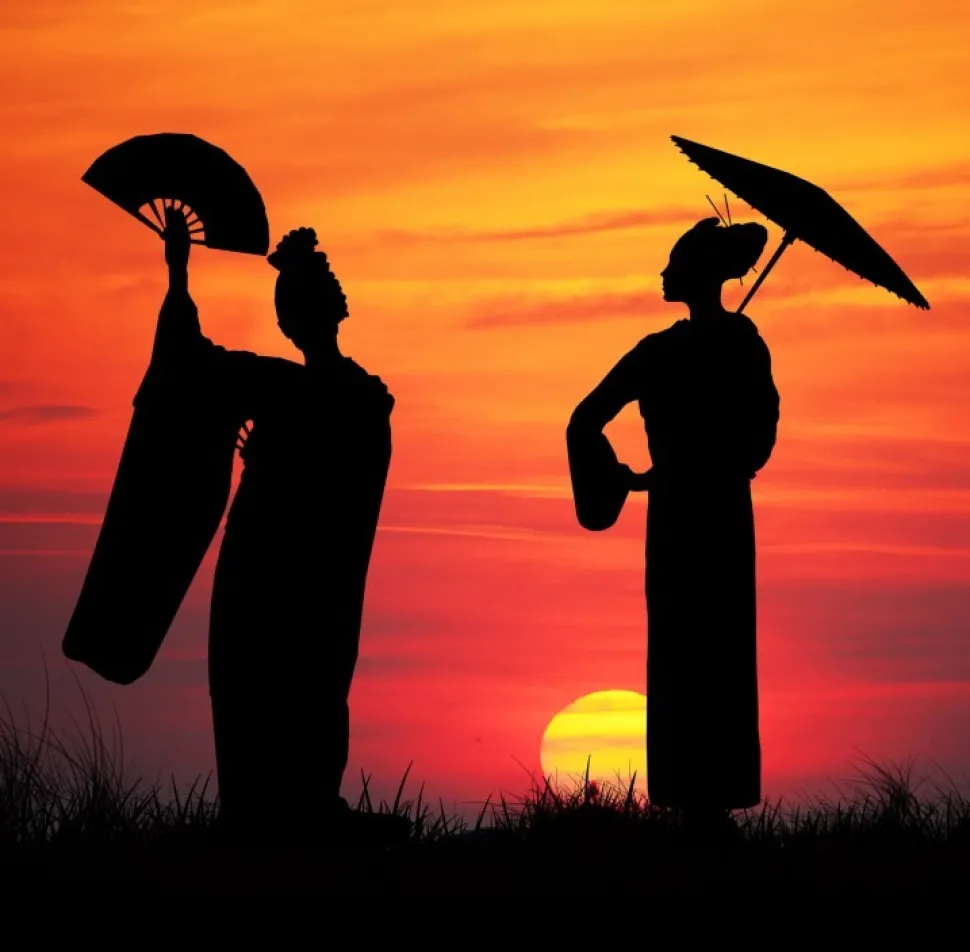 Grafika - Legpuzzel - Geishas in Zonsondergang - 1000 stukjes