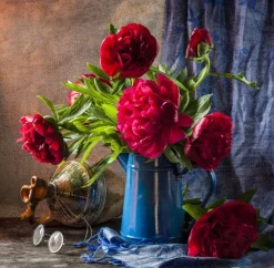 Grafika - Legpuzzel - Roze Pioenrozen - 1000 stukjes