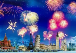 Grafika - Legpuzzel - Silvester Overal ter Wereld - 2000 stukjes