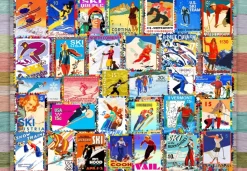 Grafika - Legpuzzel - Ski Stamp Posters - 1000 stukjes