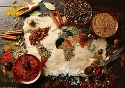 Grafika - Legpuzzel - Wereldkaart met Kruiden - 1000 stukjes