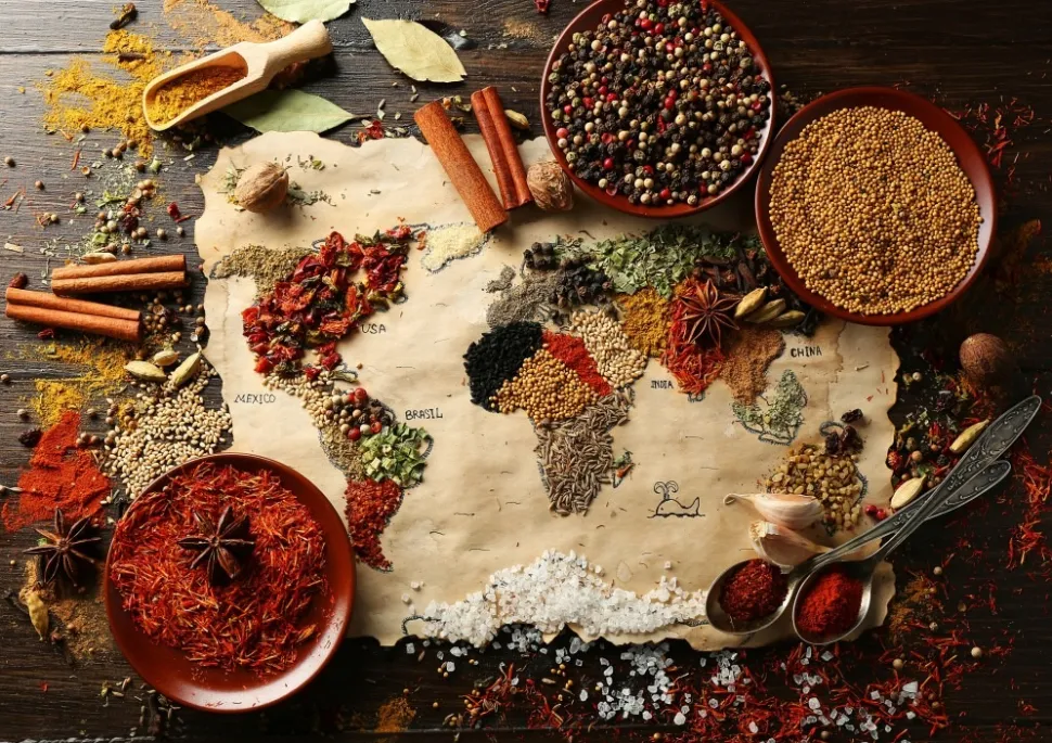 Grafika - Legpuzzel - Wereldkaart met Kruiden - 1000 stukjes