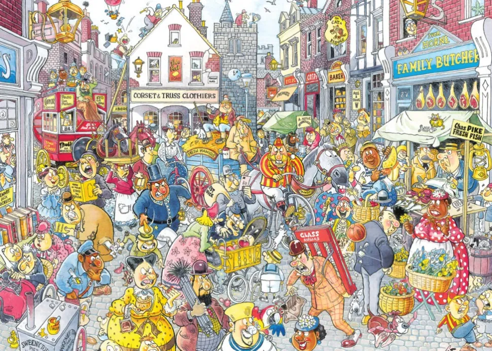 Jumbo - Legpuzzel - Wasgij Destiny Retro 10 - Chaos in de Winkelstraat! - 1000 stukjes