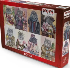 Nova - Legpuzzel - Ornate Cats Collage - 1000 stukjes