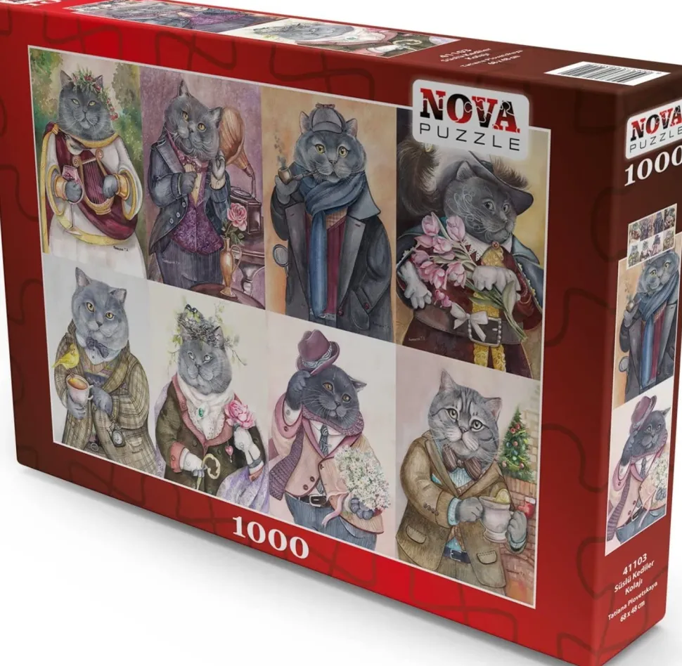 Nova - Legpuzzel - Ornate Cats Collage - 1000 stukjes