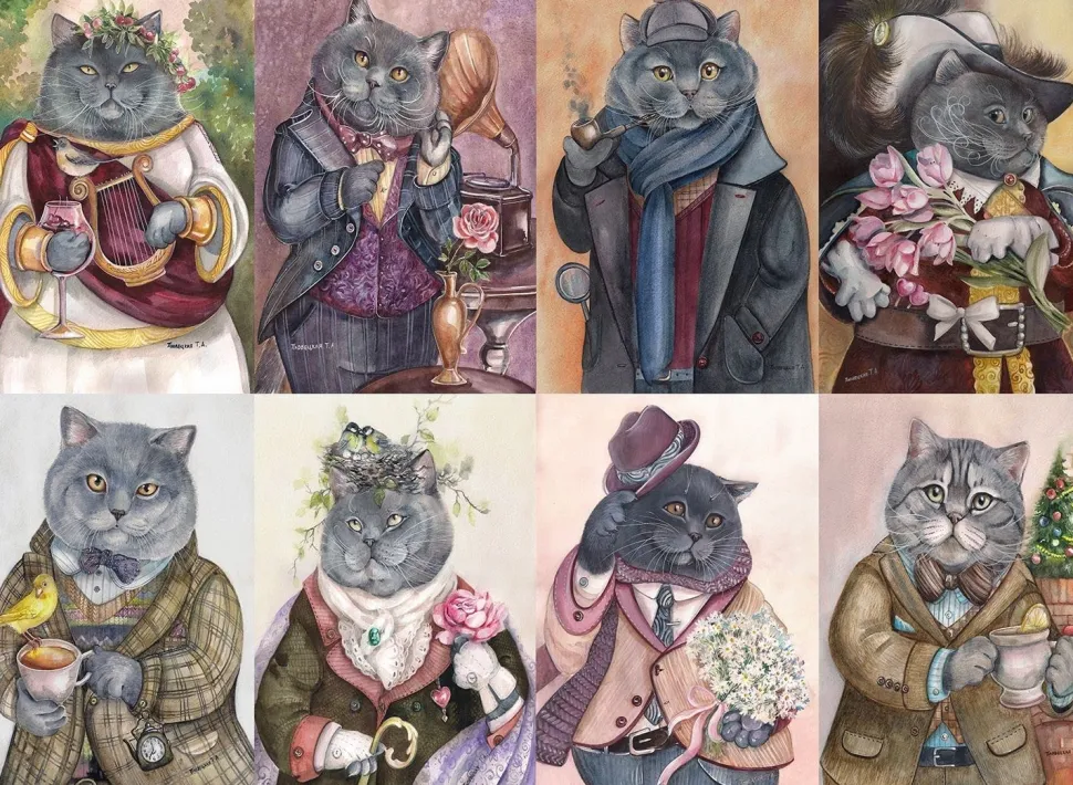 Nova - Legpuzzel - Ornate Cats Collage - 1000 stukjes