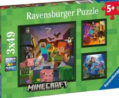 Ravensburger - Legpuzzel - Minecraft Biomes - 3x49 stukjes