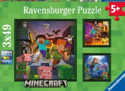 Ravensburger - Legpuzzel - Minecraft Biomes - 3x49 stukjes