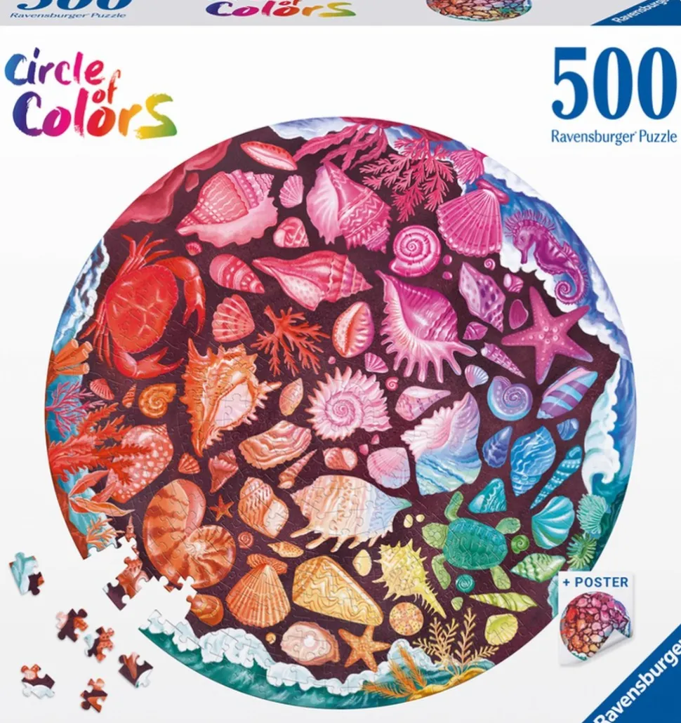 Ravensburger - Legpuzzel - Round puzzle - Seashells (Circle of Colors) - 500 stukjes