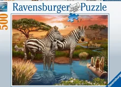 Ravensburger - Legpuzzel - Zebra's bij de Drinkplaats - 500 stukjes